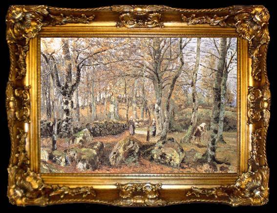 framed  Camille Pissarro There are rock scenery, ta009-2